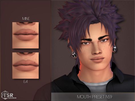 The Sims Resource - Mouth Preset N59 Sims 4 Male Lipstick, Male Lips Preset Sims 4, Sims 4 Cc Lip Presets Men, The Sims 4 Male Eyelashes, Sims 4 Cc Male Features, Ts4 Jaw Preset, Sims 4 Lip Presets Male, Sims 4 Cc Hickeys, Male Eye Presets Sims 4 Cc