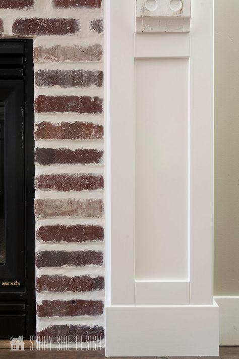 Fireplace Mantle Surround | A Beginners Guide and Tutorial Wood Beam Mantle Brick Fireplace, Diy Craftsman Fireplace Surround, Mantle In Kitchen, How To Build A Fireplace Surround, Diy Mantel Fireplace, Build A Fireplace Surround, Fireplace Surround Diy, Farmhouse Style Trim, Mantle Surround