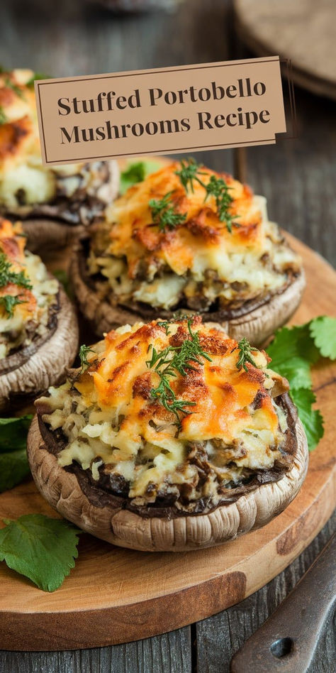 Stuffed Portobello Mushrooms Recipe Spinach Stuffed Mushrooms Portobello, Portables Mushroom Cap Recipes, Whole Portabella Mushroom Recipes, Whole 30 Stuffed Mushrooms, Mushroom Pizza Portobello, Easy Portobello Mushroom Recipes, Portable Mushroom Recipes, Stuffed Portabella Mushroom Recipes Healthy, Stuff Portabella Mushroom Recipes