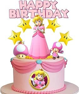 9Pcs Princess Peach Cake Topper for Birthday Party Decoration, Princess Peach Birthday Party Supplies, Kid's Party Cupcake Decoration Supplies Princess Peach Cake Topper, Princess Peach Cake, Princess Peach Birthday Party, Princess Peach Birthday, Peach Birthday Party, Princess Peach Party, Peach Birthday, Peach Party, Girls Birthday Party Themes