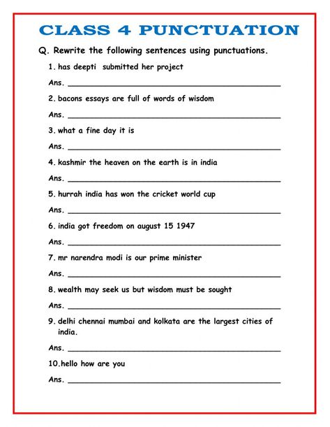 Punctuation Worksheets Grade 4 With Answers, Punctuation Worksheets 5th Grade, Punctuation Marks Worksheets For Grade 3, Punctuation Worksheets 3rd, Punctuation Worksheets Grade 4, Punctuation Worksheets 2nd Grade, Punctuation Marks Worksheets, Comparative Adjectives Worksheet, English Punctuation