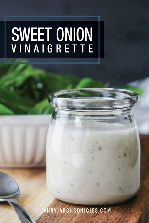 Sweet Onion Vinaigrette Onion Vinaigrette, Sweet Onion Dressing, Dijon Vinaigrette, Vinaigrette Salad, Vinaigrette Recipe, Honey Dijon, Salad Dressing Recipes Homemade, Onion Salad, Vinaigrette Recipes