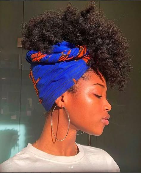 65 Easy Natural Hairstyles For Teenage Black Girls - Coils and Glory Twisted Hair, Hair Scarf Styles, Pelo Afro, 4c Hair, Natural Hair Styles Easy, Bandana Hairstyles, Hair Wraps, 4c Hairstyles, Hair Journey