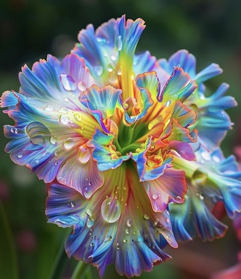 Rainbow Flower, Vibrant Flowers, Beautiful Screensavers, Gothic Garden, Beautiful Art Pictures, Unusual Flowers, Unusual Plants, Flower Art Images, Unique Plants