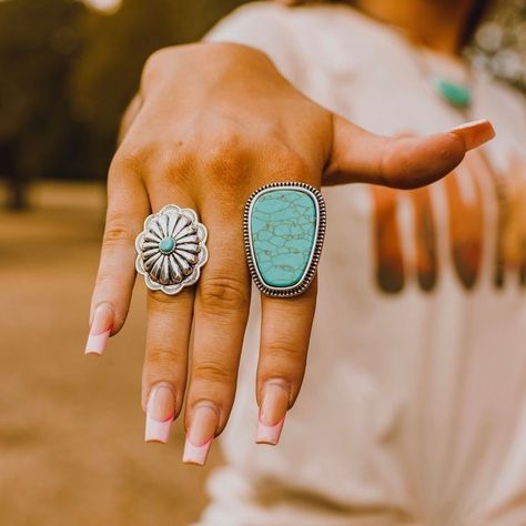 Turquoise wedding rings