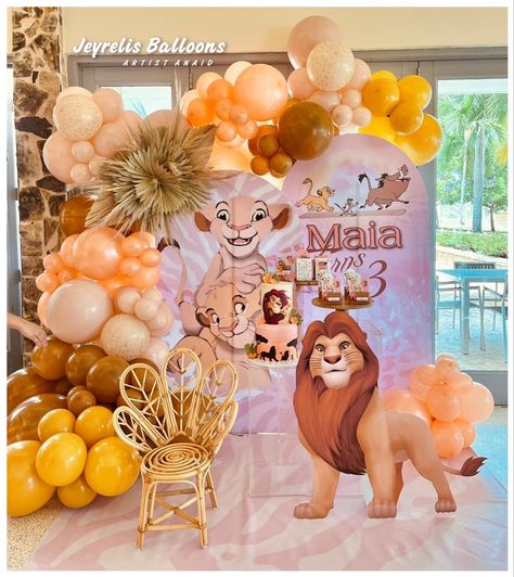 Lion Party Decorations, Nala Themed Birthday Party, Nala Lion King Birthday Party Ideas, Lion King Birthday Party Ideas Girl, Lion King Themed First Birthday, Nala Baby Shower Ideas, Girly Lion King Birthday Party, Lion King Girl Birthday Party, Lion King Baby Shower Ideas For A Girl