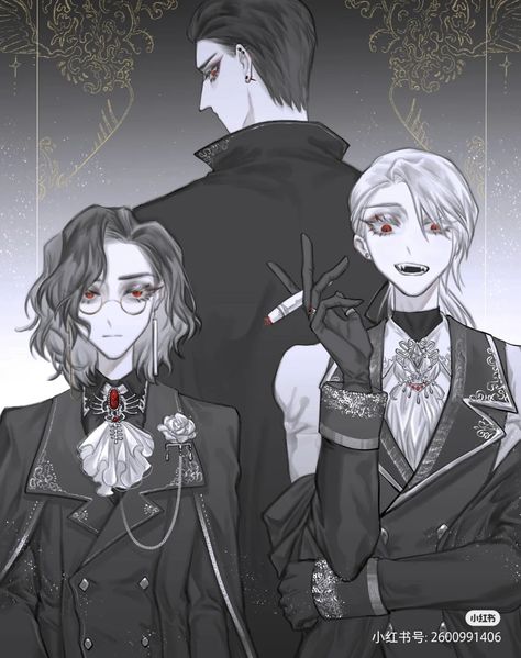 Vampire Family Art, Mafia Character Design Male, Vampire Character Design Male, Vampire Costume Male, Mafia Oc, Vampire Family, Hollow Art, Anime Family, Character Design Male