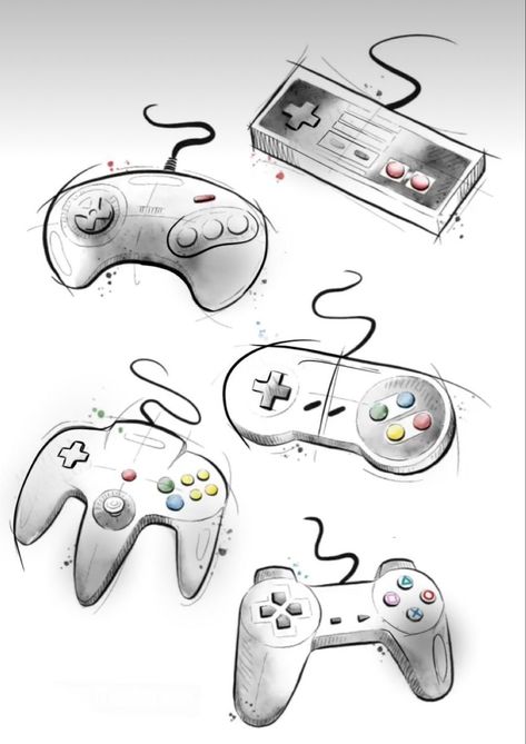 Video Game Controller Drawing, Simple Unique Tattoos, Disney Mural, Nintendo Tattoo, Trippy Tattoo, Mario Tattoo, Gamer Tattoos, Geek Tattoo, Pokemon Tattoo