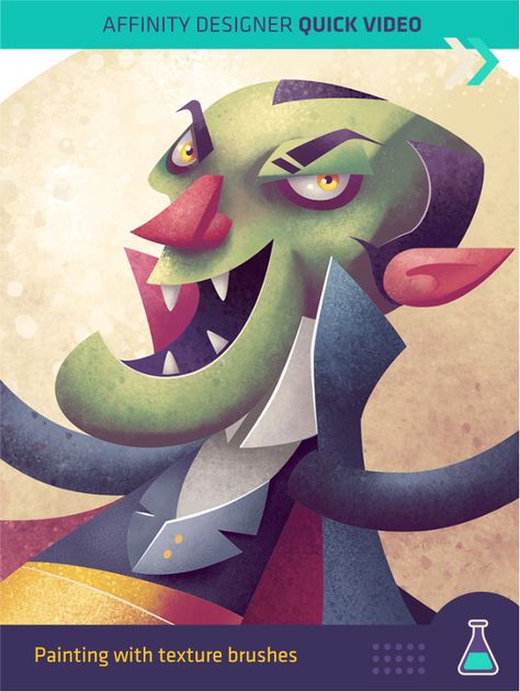 Painting with textures in Affinity Designer. In this short video, we’re going to learn how to mix raster brushes with vector shapes in Affinity Designer, you’ll discover how ridiculously easy this method really is. I also have included a small process where I apply this technique to paint a vampire character. Affinity Designer Art, Affinity Designer Tutorial, Designer Character, Vampire Character, Project Illustration, Designer Illustration, Ipad Tutorials, Girl Artist, Digital Abstract