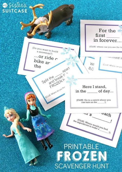 This Frozen scavenger hunt is perfect for all of the Frozen-loving kids in your home! Free printables for a fun and simple family activity! Frozen Scavenger Hunt, Frozen Games, Disney Frozen Party, Frozen Movie, Scavenger Hunts, Frozen Theme, Handmade Projects, Frozen Princess, Frozen Birthday Party