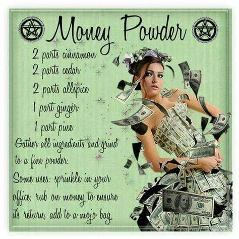 Visit the post for more. Money Powder, Spell Pages, Hoodoo Magic, Hoodoo Spells, Witchy Tips, Money Spell, Spells For Beginners, Wiccan Witch, Magick Spells