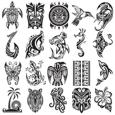 Polynesian Animal Tattoo Designs, Simple Polynesian Tattoo Designs, Hawaii Flash Tattoo, Maui Tattoo For Men, Hawaii Style Tattoo, French Polynesian Tattoo, Austronesian Tattoo, Hawaiian Tribe Tattoo, Mahalo Tattoos