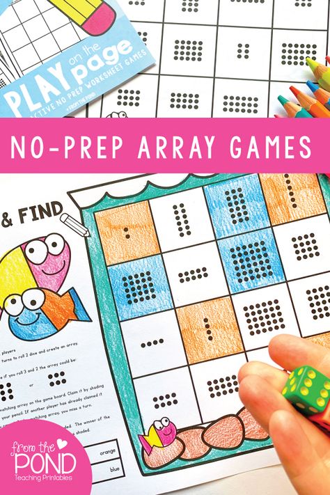 Fish Array Fun Array 3rd Grade, Array Games For Second Grade, Array Activities 3rd, Fun Array Activities, Arrays 2nd Grade, Repeated Addition Games, Array Activities, Teaching Arrays, Repeated Addition Activities