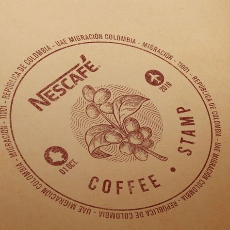 #Nescafe #Coffee Stamp, the first migratory stamp made from coffee ink that carries the aroma and the image of Colombia's most important bean #InternationalCoffeeDay Nescafe Coffee, Coffee Stamps, Label Ideas, Coffee Label, Coffee Aroma, Coffee Cards, Coffee Girl, Loyalty Program, Baker Street