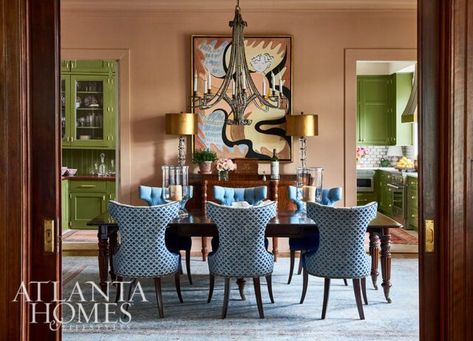 Dining Rooms - Atlanta Homes and Lifestyles Lacquered Dining Room, French Country Dining Room Decor, French Country Interior, French Country Interiors, French Country Dining Room, French Living Rooms, Furnitur Ruang Keluarga, Country Interior Design, French Country Living