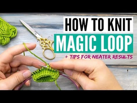 How to knit magic loop - tutorial for beginners [+ tips and tricks for neater results] - YouTube Magic Loop Knitting, Joining Yarn, Cast On Knitting, Loop Knitting, Knitting Videos Tutorials, Rope Projects, Knitting Help, Knitting Stitches Tutorial, Magic Loop