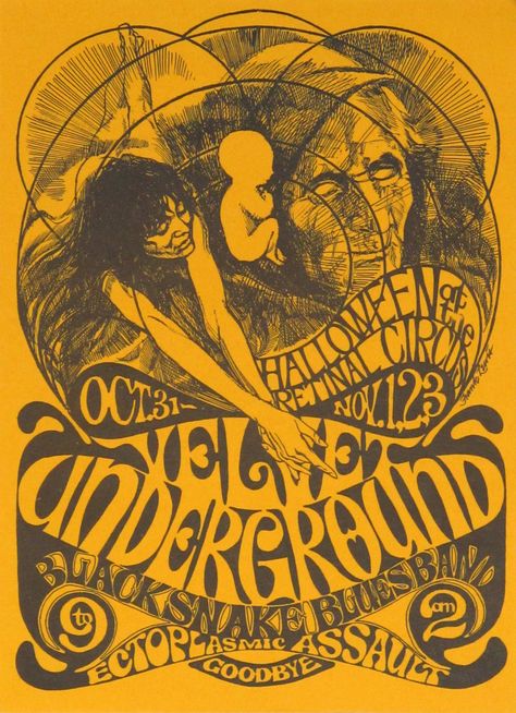 The Velvet Underground Original Concert Handbill Velvet Underground Poster, Arte Pop Up, The Velvet Underground & Nico, Concert Poster Art, The Velvet Underground, Vintage Concert Posters, Retro Posters, Band Poster, Lou Reed