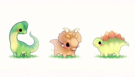 {sings to Jurassic Park theme} CHIBI DINOSAURS!!!! CHIBI DINOSAURS!!!! THEY’RE TOO CUTE!!! OH MY GOOOOOD!!!!!! CHIBI DINOSAURS!!!! CHIBI DINOSAURS!!!!! THEY’RE TOO CUTE!!! OH MY GOOO-OOOO-OOOOD!!!!!!! Dinosaur Pictures, Dinosaur Illustration, Art Mignon, Cute Kawaii Animals, Animal Drawing, Cute Animal Drawings Kawaii, Dinosaur Art, Anime Animals, Kawaii Animals