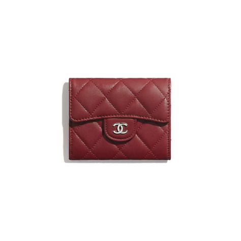 Lambskin & Silver-Tone Metal Burgundy Classic Flap Coin Purse | CHANEL Red Chanel, Chanel Store, Fashion Chanel, Red Wallet, Best Purses, Cute Wallets, Buy Bags, Chanel Official, Chanel Official Website