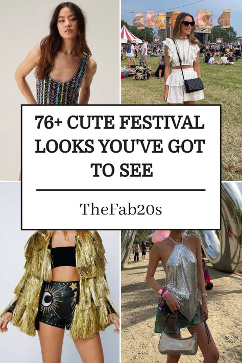 I LOVE these fun festival outfit ideas! I am obsessed with these trendy festival outfits perfect for the summer festival coming up... Bottlerock Festival Outfit, 2024 Festival Trends, Festival Outfit 2024 Summer, Railbird Festival Outfit, Lightning In A Bottle Festival Outfit, Ultra Festival Outfit, Electric Forest Festival Outfits, Easy Festival Outfits, Festival Outfit Cold Weather