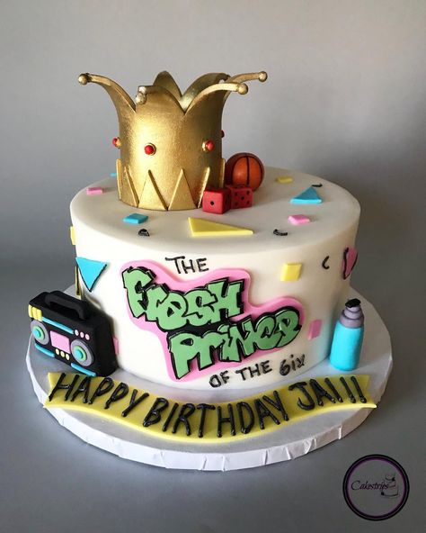 Fresh Prince Of Belair, Fresh Prince Theme, Prince Baby Shower Cake, Prince Baby Shower Theme, Hip Hop Birthday, Prince Birthday Party, Boys First Birthday Party Ideas, Prince Party, Prince Birthday