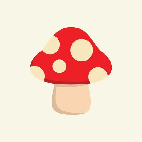 mushroom flat design vector illustration, Red mushroom symbol,Amanita poisonous mushroom. Vector illustration flat design. Isolated on background. Red mushroom with white dots. Toxic poisoned food. Mushroom Vector, Illustration Flat, Red Mushroom, Design Vector, Flat Design, Vector Illustration, Dots, Red, Design