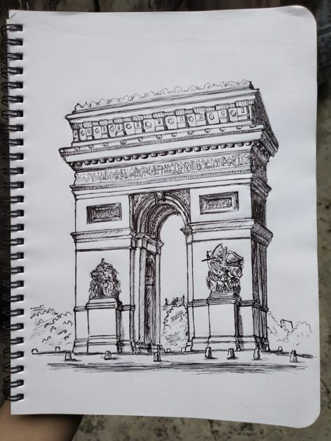 French Architecture Drawing, Urban Sketch, French Architecture, Drawing Simple, 3d Drawings, Gcse Art, Architectural Drawings, Architecture Sketch, Www Pinterest Com