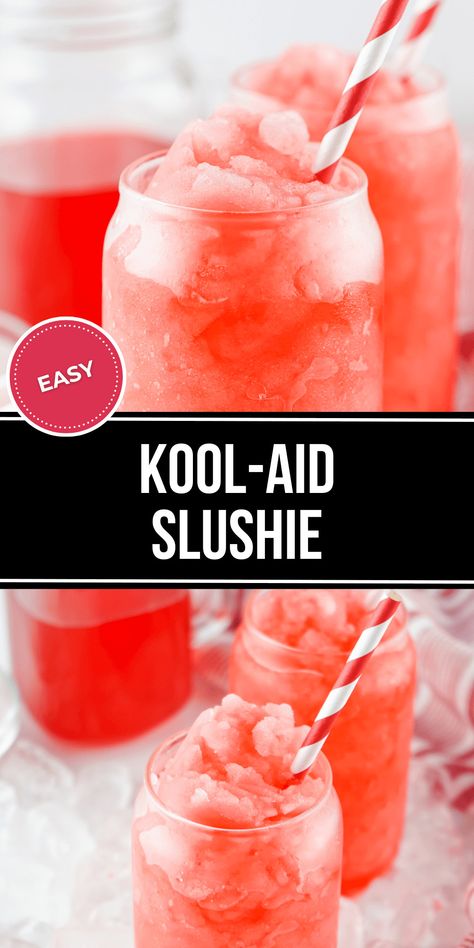 This Kool-Aid Slushie is a fun frozen treat your kids will love! The ingredients are super simple, and they only take a few minutes to make. Koolaid Slushies Recipes, How To Make Slushies, Easy Kid Friendly Snacks, Ideas For Grilling, Summer Snack Recipes, Homemade Slushies, Slushie Recipes, Kid Friendly Snacks, Easy Drinks To Make