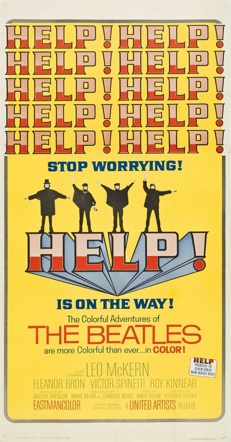 Beatles Tour Poster, The Beatles Poster, Beatles Movie, The Beatles Help, Beatles Poster, Vintage Music Posters, Tableau Pop Art, Beatles Art, Vintage Stickers