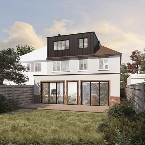 Our recent project in Surbiton includes a single-storey rear extension, a double-storey side extension, a loft conversion, and the addition of a porch. We’ve proposed three design options for our client, each featuring unique internal layouts and external finishes. Which design do you prefer? If you’re interested in working with us, please send us an email or give our office a call. P： +44(0)7494162409 E: info@devisarchitecture.com Project: Scarlet House #architecture #moderndesign #ext... Two Storey Extension, Single Storey Rear Extension, Double Storey House, Side Extension, Rear Extension, House Extension, House Architecture, Loft Conversion, House Extensions