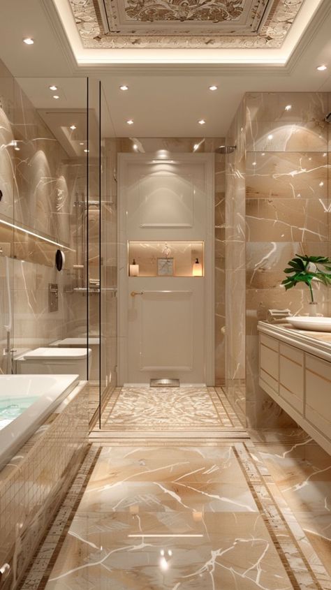 Rich Bathroom Aesthetic, Luxury Bathroom Master Baths, Mid Century Modern Bathroom, Bathroom Decor Luxury, Modern Masters, Bathroom Design Luxury, Dream Bathrooms, Stylish Bathroom, Elegant Bathroom