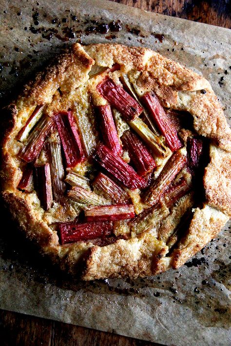 Rhubarb-Frangipane Galette | Alexandra's Kitchen Rhubarb Galette, Rhubarb Tart, Crumble Pie, Galette Recipe, Rhubarb Recipes, Almond Cream, Flaky Pastry, Pie Dough, Pastry Dough