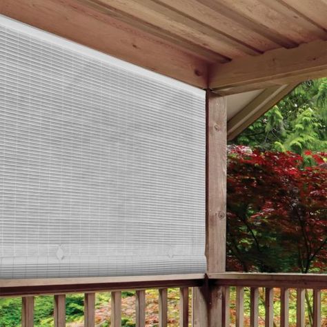 Radiance White Cordless Light Filtering UV Protection Manual Roll-Up Sun Shade 36 in. W x 72 in. L-3320136 - The Home Depot Porch Shades, Types Of Blinds, Washing Walls, Tiered Garden, Patio Shade, Roller Shades, Shades Blinds, Blinds For Windows, Sun Shade