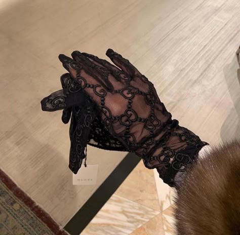 Gucci black lace gloves Gucci Gloves, Gloves Aesthetic, Black Lace Gloves, Gloves Outfit, Boujee Aesthetic, Mode Abaya, Lace Gloves, Classy Aesthetic, Old Money Aesthetic