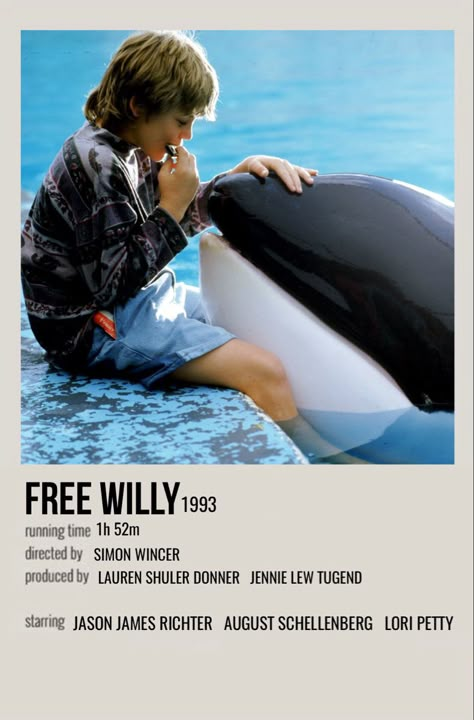 Whale Movie, Free Willy Movie, Polaroid Movie Poster, Movie Poster Room, Free Willy, Film Recommendations, Classic Films Posters, Film Posters Art, Iconic Movie Posters