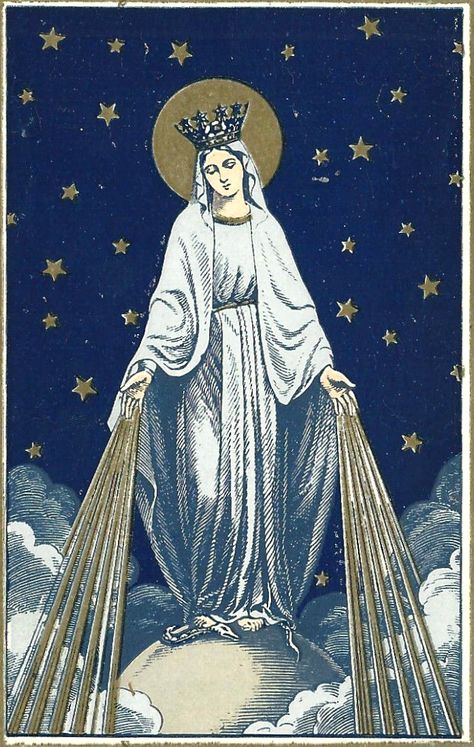 Virgin Mary Iconography, Virgin Mary Illustration, Immaculate Mary, Mary Tattoo, Virgin Mary Art, Mama Mary, Queen Of Heaven, Catholic Images, Divine Mother