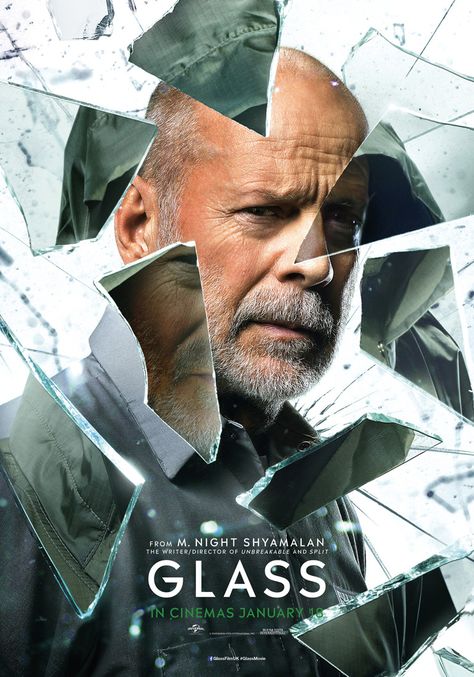 Glass poster Modern Movie Posters, M.night Shyamalan, Glass Movie, Night Shyamalan, Poster Movie, Movie Posters Design, Poster Minimalist, James Mcavoy, The Best Films