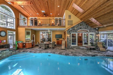 Amazing Indoor Pools, House Plans Indoor Pool, Indoor Pool Room Ideas, Barndominium Indoor Pool, Indoor Pool Decorating Ideas, House With Indoor Pool Floor Plans, Home With Indoor Pool, Barndominium With Indoor Pool, Indoor Pool Decor