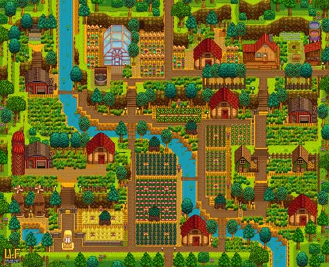 Stardew Valley Farm Ideas Hilltop, Stardew Valley Mountain Farm, Stardew Valley Hill Top Farm Layout, Sdv Hilltop Farm, Stardew Valley Farm Layout Mountain, Hill Top Farm Stardew Valley, Stardew Valley Hilltop, Hilltop Farm Layout, Stardew Valley Farm Layout Hilltop