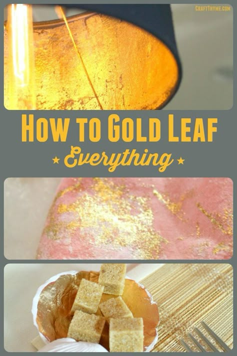 Diy Lampe, Gold Leaf Art, Gold Leaf Painting, Painted Leaves, Harvest Moon, Décor Diy, Leaf Art, Redo Furniture, Painting Tips