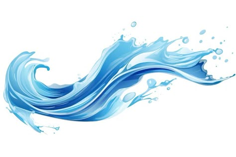 Water Splash Vector, Wave Splash, Art White Background, Water Vector, Wave Illustration, Water Abstract, Blog Banner, Canva Edit, 3d Space