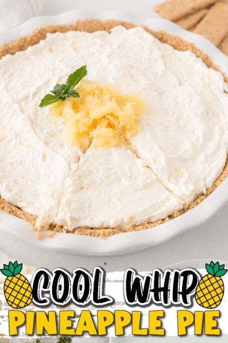 No Bake Pineapple Pie, Cool Whip Pies, Graham Cracker Crust Recipe, Cool Whip Desserts, Pineapple Dessert, Baking Recipes Pie, Pineapple Pie, Pineapple Dessert Recipes, Baked Pineapple