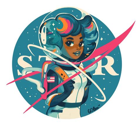 I have an obsession with the classic NASA logo, so I ripped it off and put a space girl in it, because why not🌠🤣🌌🌌🌌⭐#nasa #astronaut #stars #blackart #digitalart #tshirtart #tealpink Arts Month, Astronaut Art, Tshirt Art, Culinary Arts, Geneva, Best Canvas, Online Wall Art, Fine Art Painting, Frames For Canvas Paintings