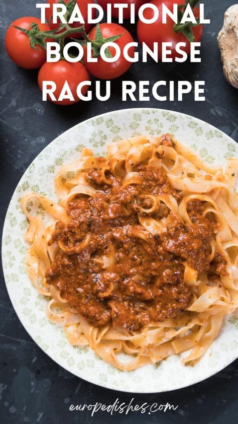 Traditional Bolognese Ragu Recipe - Italian Ragu alla Bolognese Traditional Ragu Recipes, Traditional Bolognese Recipe, Bolognese Ragu Sauce, Ragu Bolognese Recipe, Ragu Alla Bolognese, Italian Ragu Recipe, Ragu Recipes, Italian Ragu, Traditional Bolognese