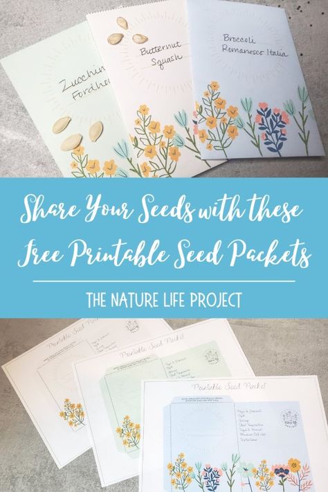 Share Your Seeds with These Printable Seed Packets – The Nature Life Project Free Printable Seed Packets Envelope Templates, Seed Packet Printable, Free Seed Packet Printables, Printable Seed Packets Free, Seed Envelopes Diy Free Printable, Seed Packets Diy Free Printable, Gardening Journal Printables, Printable Seed Packets, Garden Printables