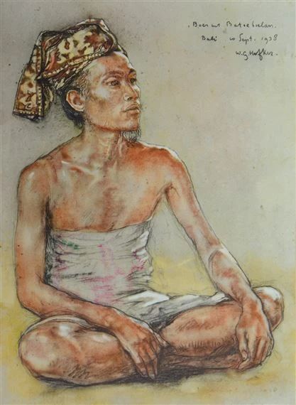 Artwork by Willem Gerard Hofker, Man from Batuboelan, Made of lithograph reproduction Conte Crayon, Dutch Painters, South Asia, Loose Hairstyles, Tumblr Posts, Farmer, Oil On Canvas, Greek Statue, Painter