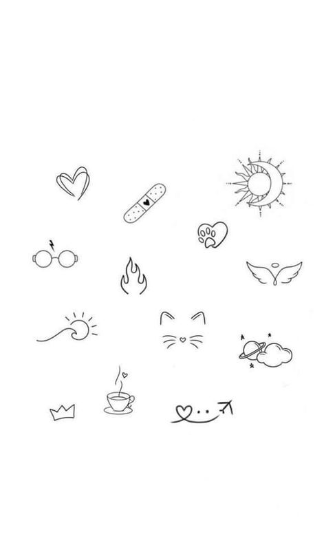 Esthetics Tattoo Ideas, Modern Minimalist Tattoo, Small Cute Tattoo Designs, Small Doodles Tattoos, Really Simple Tattoos, Tattoo Ideas Mini, Small Stick And Poke Tattoo Ideas Simple, Small Tattoo Female, Tiny Easy Tattoos