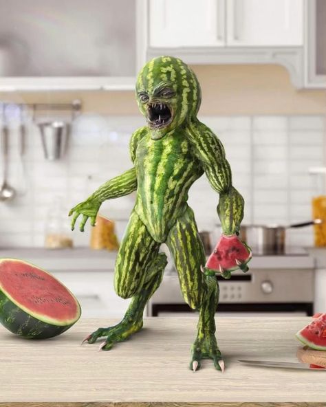 Watermelon monster Check more at https://allthenews.website/watermelon-monster/ Watermelon Monster, Monster Makeup, Cookie Monster Party, Monster High Custom Doll, Animated Art, Monster Crafts, Magic Land, Wolf Painting, Chroma Key