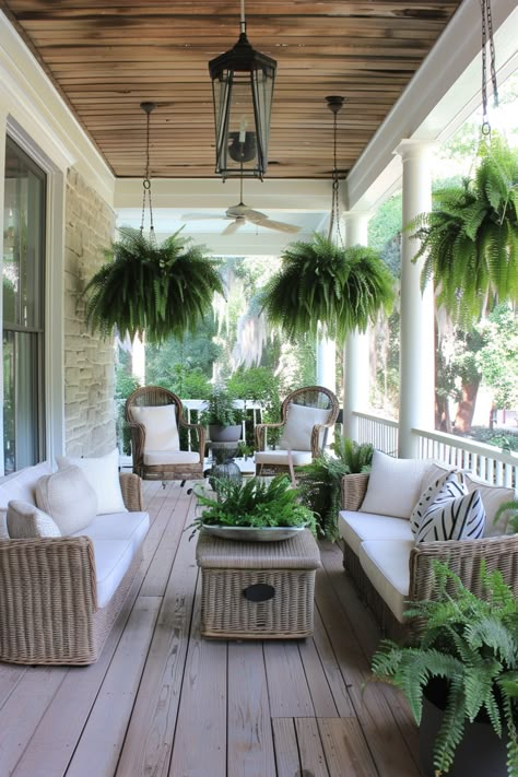 15 Southern Front Porch Ideas for a Charming Welcome – Everyday Inspo Front Porch Seating Ideas Farmhouse, Front Porch Oasis, Large Front Porch Ideas, Coastal Front Porch Ideas, Southern Front Porch Ideas, Florida Porch, Lakehouse Renovation, Victorian Front Porch, Southern Front Porches