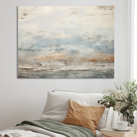 Designart "Beige Blue Ocean Storm" Abstract Shapes Wall Art - Bed Bath & Beyond - 39986025 Beige Walls Bedroom, Shapes Wall Art, Ocean Storm, Agreeable Gray, Brown Painting, Lake Painting, 1st Apartment, Beach Painting, Formal Living